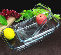 Plat de cuisson rectangulaire en verre borosilicate haute résistance pour four, idéal pour les articles ménagers