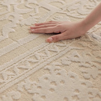 3D Geprägter Jacquard-Muster Teppich Waschbar Rutschfester TPR-Rücken Französischer Vintage-Teppich für Heimdekoration Flur