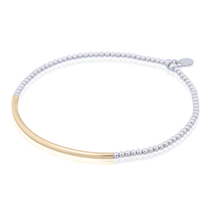 Pulsera fina de barra elástica chapada en oro amarillo - Product Image 1