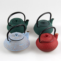 Théière en fonte de style japonais moderne de 300 ml, mini service à thé Kung Fu, écologique, pour usage domestique, ornement en métal coloré