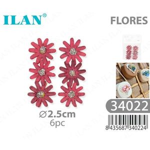 Decorazioni artigianali Ilan Flores da 2,5 cm, 6 pezzi, per scrapbooking e progetti fai da te - Product Image 3