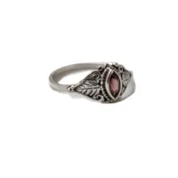 Anillo de piedra roja granate, joyería de plata de ley 92,5, venta al por mayor, joyería de plata India