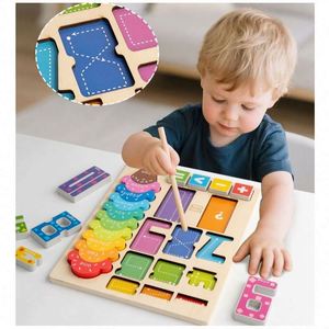3 in 1 Ice Cream Theme Cute Colorful Number <b>Puzzle</b> Toy for Girls Boys Stacking Sorting Color Recognize Wooden Toy - Product Image 2
