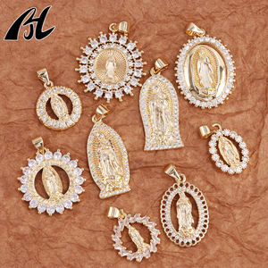 JoyerIa Religiosa 18K Vintage diamante incrustado <span class=keywords><strong>Virgen</strong></span> María <span class=keywords><strong>Guadalupe</strong></span> colgante moda brillante No se desvaneció joyería mujeres - Product Image 2