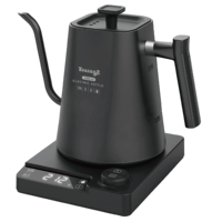 Bouilloire électrique à col de cygne à température variable pour café, en acier inoxydable, avec contrôle précis de la température et fonction maintien au chaud