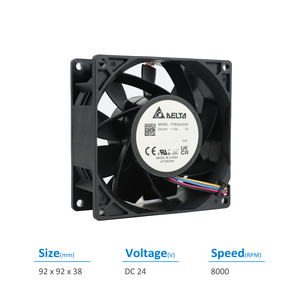 เดลต้า PFB0924DHE-P0 24VDC 1.45A 34.8W 8000RPM ตู้ควบคุมอินเวอร์เตอร์ UPS แกนพัดลมระบายความร้อน - Product Image 3