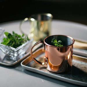 Tasse à café/bière martelée en cuivre massif plaqué, 16 oz, en acier inoxydable, style Moscow Mule, vente chaude - Product Image 4