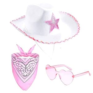 Nuevo Conjunto de Sombrero Vaquero con Lentejuelas y Gafas Cuadradas para Fiesta, Festival y Aire Libre - Product Image 5