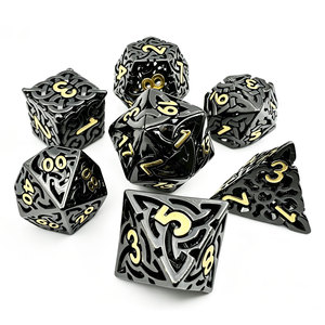 Hot Sale Steampunk DND <b>Dice</b> <b>Set</b> Black Metal Hollow Design RPG <b>Dice</b> With Gears For Tabletop Games And Collectors - Product Image 2