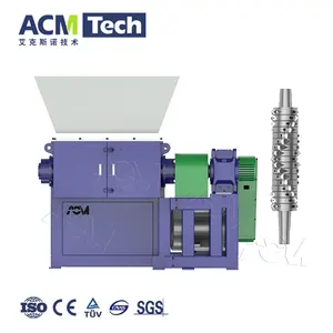 Acmtech plastic waste pe pp rigid film bags single shaft shredder recycling machinery pe pp scraps shredder grinding machine