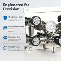 Système de Commutation de Gaz Semi-Automatique à Double Cylindre HP pour N2, O2, Ar, He, H2, CO2, Hélium UHP et Calibrations Spéciales