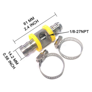 1/<span class=keywords><strong>2</strong></span> "3/8" T-Type Barb Joint 1/<span class=keywords><strong>2</strong></span> 1/8-27 Npt Poort Voor Brandstofdrukmeter <span class=keywords><strong>Sensor</strong></span> Met Slangklemmen - Product Image 5
