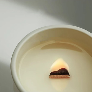 Bougies parfumées en pot de céramique avec logo personnalisé de luxe Brûleur de cire gel et de cire d'abeille pour cheveux Aromaticas huile essentielle - Product Image 5