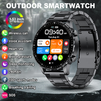 LIGE BW0664 Montre Connectée avec Assistant Vocal, Réponse et Appel, Suivi de Forme Physique, Moniteur Multi-Sports, Pression Artérielle, pour Hommes