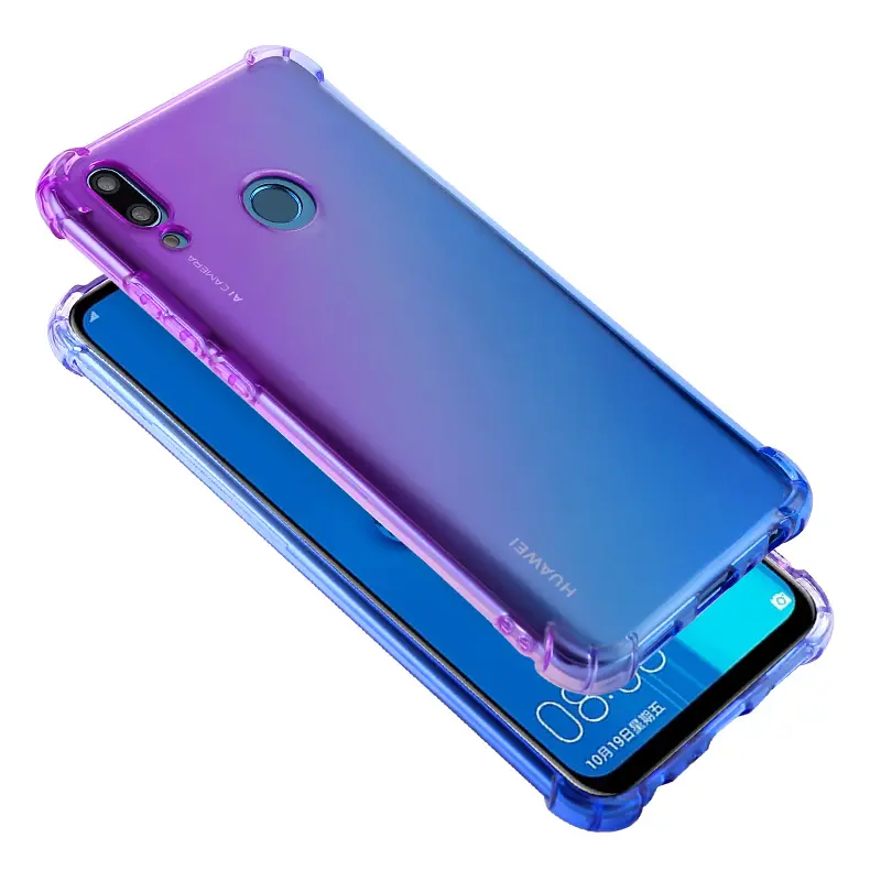 For Huawei Y9 2019 Case Shockproof Air Cushion Gradient Color Transparent Soft TPU Phone Case For Huawei Enjoy 9 Plus