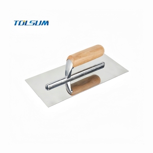 Alat Trowel Baja Anti Karat Gagang Kayu Kelas Industri & DIY untuk Membuat Alur Beton, Plester, dan Pemolesan Semen/Stucco 12 inci - Product Image 1