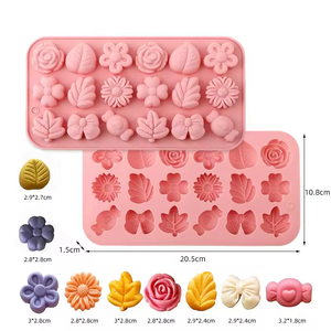 Khuôn silicon làm bánh hình hoa lá nơ nhỏ 18 chiếc, nhiều hình dạng khác, dùng làm bánh, sô cô la - Dụng cụ làm bánh - Product Image 3