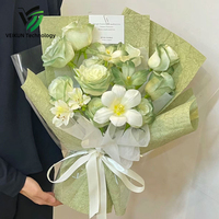 Papier Kraft Crêpe à Motifs Floraux Recyclable en Pulpe Chimique Veikun - Fournitures en Gros pour Fleuristes Commandes Personnalisées