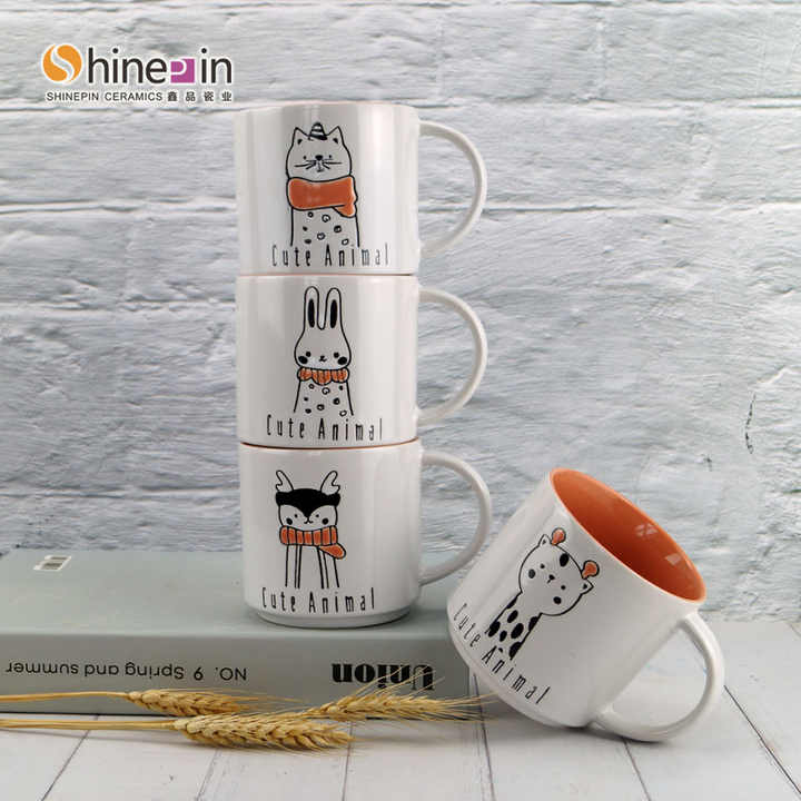 Glaze Porcelain Blue and White Cups Porcelain Cups Mug Custom logo ...