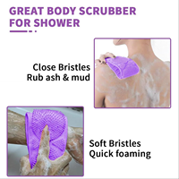Brosse de douche exfoliante en silicone à double face avec long manche, sans BPA, pour le corps, vente en gros, logo personnalisé, OEM
