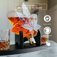 Carafe à whisky artisanale au design feuille d'érable, articles de bar de luxe pour vin, bourbon, liqueur et whisky