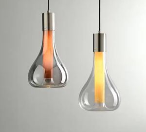 Venta al por mayor Industrial LED llama colgante para comedor lámpara colgante de cristal rojo - Product Image 6