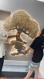 Sang trọng cây vàng Nhà phòng khách kiểu dáng của nhà thiết kế phong cách 3D wallart sơn sản phẩm mới thiết kế Tường Đèn Led trang trí - Product Image 6