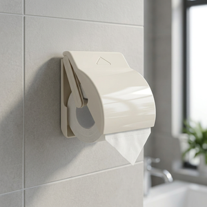 Portarrollos de Papel Higiénico Moderno de Plástico para Baño, Color Marfil Claro, Marca VILLA ULTIMA - Product Image 3