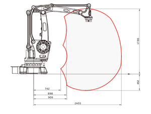 หุ่นยนต์อุตสาหกรรมแบบข้อต่อ IRB460-110/2.40  6 แกน พร้อมเกียร์บ็อกซ์ มอเตอร์ เครื่องยนต์ PLC ระดับ IP67 รับน้ำหนักได้ 110 กก. ระยะการทำงาน 2400 มม. - Product Image 5