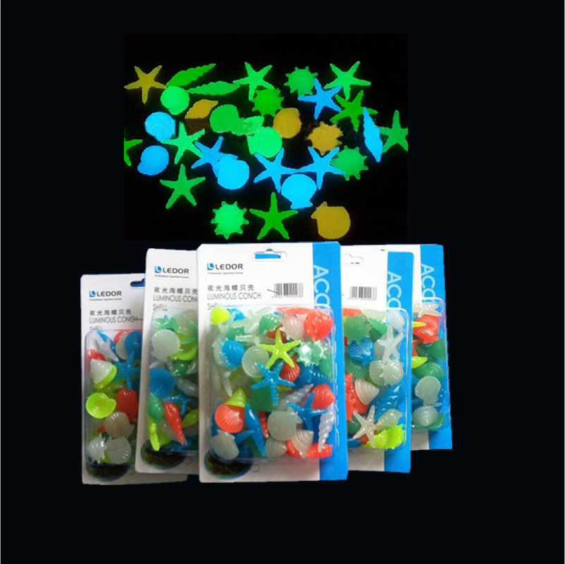 Светящиеся в темноте флуоресцентные Звездные ракушки в форме ракушки осветительные камни светящиеся гальки аквариумное украшение ландшафтный камень