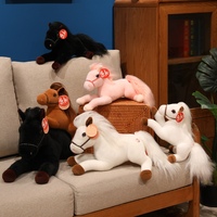 Peluches de chevaux super douces et adorables de 30 cm, 40 cm, 50 cm, promotion d'usine, peluches géantes, peluches de chevaux personnalisées