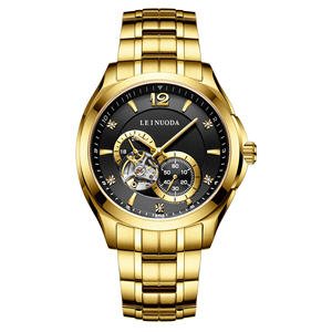 Montre mécanique automatique squelettée, montre pour homme élégante et décontractée avec bracelet en acier, étanche - Product Image 4