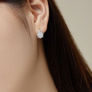 Dylam Sparkling Women Fine Jewelry Dress up Accessories S925 Silver Waterdrop Shape Diamond 5A Cubic Zirconia <b>Hook</b> Earrings - Product Image 3
