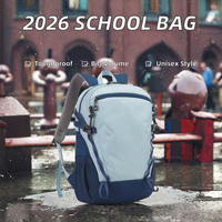 Sac à dos scolaire unisexe en polyester 2026, sacoche pour ordinateur portable, durable, léger, portable, imperméable, grande capacité, pour voyage