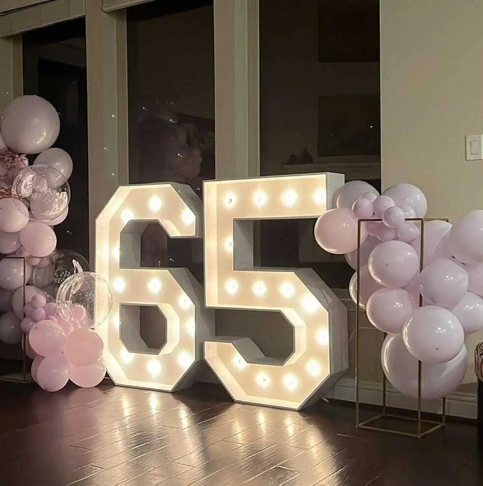 1/6 Waterproof Metal Aço Levou grande Carta Gigante Light Up letters marquise 4ft para decoração