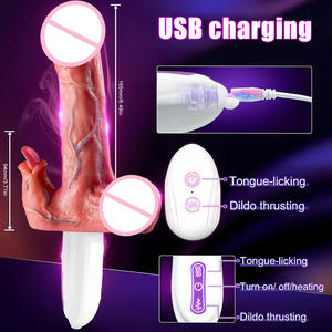 Poussée automatique chauffante adulte jouets sexuels érotiques gode doux ventouse langue-comme léchage Vibration masturbateur ventouse - Product Image 2