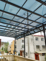 Auvent rétractable manuel en polycarbonate massif anti-UV pour fenêtre, protection solaire et pluie, pour porche résidentiel