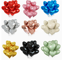 Ensemble de ballons en feuille d'aluminium en forme de cœur de 18 pouces, décoration pour anniversaire, mariage, fête