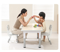 Ensemble table et chaise d'étude en bois pour enfants, réglable, pour la maternelle, la maison, l'écriture, le dessin, le graffiti, jouet d'éveil pour bébé