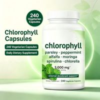 Capsules de mélange de plantes à chlorophylle, persil, menthe poivrée, moringa, spiruline, chlorelle, 240 capsules végétariennes