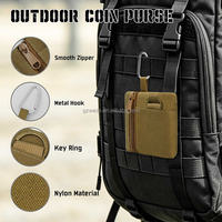 Porte-monnaie tactique multifonctionnel personnalisé avec logo pour hommes et femmes, petite pochette portable pour cartes bancaires et pièces de monnaie, portefeuille de sport d'extérieur