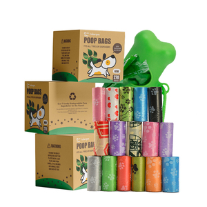 Sacs à déjections canines personnalisés OEM non parfumés ou parfumés à la lavande, biodégradables, 18 rouleaux, fournitures pour animaux de compagnie pour chiens, directement de l'usine - Product Image 1