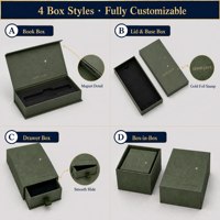 Boîte en carton créative petite taille, vente chaude, emballage de bijoux en gros, cadeau, recyclable, design neutre avec éponge en velours.