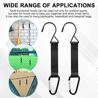 Sangle de rangement pour clôture de terrain de baseball en sangle acrylique avec mousquetons, organisateur suspendu portable pour sac d'entraînement sportif, logo personnalisé