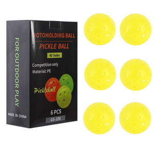 Ballon de pickleball en rotomoulage 74 mm 40 trous Haute élasticité Entraînement en extérieur 6 pièces GS-106 - Product Image 5