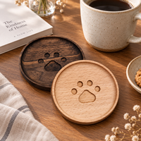 Sous-verres en bois de hêtre en forme de patte d'ours, style japonais, pour tasses à café, décoration créative pour la maison, cadeaux de retour pour mariage et fête