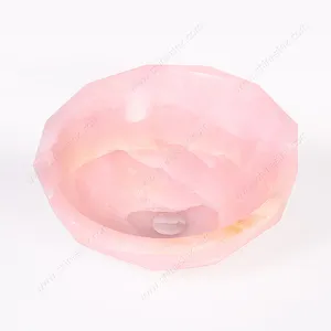 Customized Luxury Pink Onyx Marble Diamond Design Bathroom Wash Basin