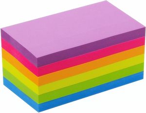 6 notas adhesivas autoadhesivas de colores brillantes troqueladas personalizadas 7,62 cm X 12,70 cm 70 hojas por bloc de papel magnético para oficina - Product Image 1