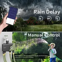 Programmateur d'arrosage WiFi Diivoo Garden en plastique, 3/4 zones, contrôleur de systèmes d'irrigation automatique avec fonction de report de pluie et arrosage manuel DI-WT13W