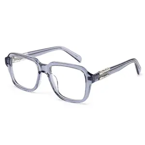 Monturas de gafas de calidad de gran tamaño, gafas de moda de acetato para mujer, montura de gafas ópticas antiluz azul de diseñador, promoción